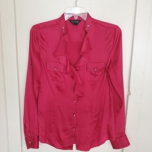 White House Black Market Long Sleeve Silk Blouse 4